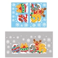 2026 Christmas reindeer wall sticker with snowflakes and stars, dimensions 105x45cm - Model AMJ045