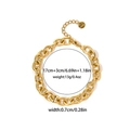 Gold plated stainless steel curb chain bracelet with measurements and lobster clasp - Heavy Industrial Chunky Chain