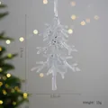 Sparkling white branch Christmas tree ornament with silver glitter, size 15x10cm - Christmas Tree (New)