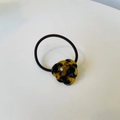 Élastique à cheveux fleur de camélia ambre écaille de tortue pour queue de cheval haute - Écaille de Tortue Foncée