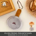 Plush capybara frying pan keychain with gray soft fur and cute embroidered face detail - Charm / 7# Frying Pan Doll Keychain