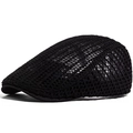 Lichtgewicht zwarte mesh pet voor dames en heren met ademende stof voor de zomer - Verstelbaar / Zwart