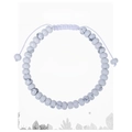 Pulsera de howlita blanca natural con cordón trenzado lavanda ajustable para mujeres - Howlita