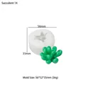 Gedetailleerd formaat van 56x52x35mm siliconen mal voor vetplanten en DIY kaarsen maken - Vetplant Stijl 14
