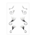 Adesivi per tatuaggi per capelli neri con motivi a piuma e spirale per l'attaccatura - HE-06 / 11*18cm