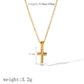 Gouden kruis hanger ketting van roestvrij staal met schitterende zirkonia stenen - Vierkant Zirkonia Kruis (TN3379)