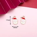 Santa Claus alloy pendant with red enamel and rhinestone, size 17mm x 10mm charms - Santa Claus