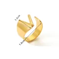 Minimalist V-shaped open ring in 18K gold plated titanium steel for women - Letter V