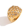 Chic 18K gold plated dome ring featuring sparkling round cubic zirconia stones - US 6 / Bubble Zirconia Dome Gold (Gold Clear Zirconia)