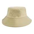 Classic beige cotton bucket hat with wide brim and side ventilation eyelets for sun protection - Adult Size (56-58cm) / Khaki