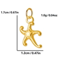 Golden starfish pendant charm in stainless steel with 1.7cm height and 1.2cm width - Starfish / Gold