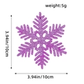 Sparkly purple snowflake Christmas ornament measuring 10cm for holiday tree decoration - 12Pcs/Pack / Purple Style B