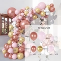 101pcs rose gold and pink balloon garland kit with metallic gold accents for parties - Rose Gold Pink Deluxe Style (Set 037)