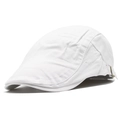 Béret classique en coton blanc avec boucle réglable en bronze et style rétro - 56-59cm(Réglable) / Blanc