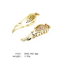 Golden angel wing pendants with micro-pave cubic zirconia and precise measurements - Micro Pave Zirconia Wings