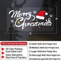 Detail of Santa and reindeer window sticker showing double-sided UV printing and sizes - Christmas Hat P-SD215