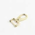Polished gold lobster swivel clasp with square D-ring base for bag straps - Inner Diameter 2cm / Light gold