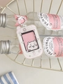 Mini acrylic card holder keychain in game console shape with cute cartoon bear - Pink Phone Style