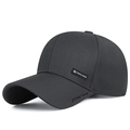Dunkelgraue Baseballkappe für Herren aus Twill mit Seitenetikett und Stickerei - Verstellbar / Dunkelgrau