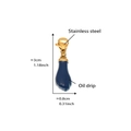 Deep blue water drop enamel charm in stainless steel with golden lobster clasp - D189-3 Gold Figa Hand Pendant (Dark Blue) 1PC