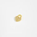 Macro detail of a golden heart pendant with pavé set sparkling cubic zirconia stones - SSE41-Gold Heart