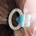Elegante pinza per capelli geometrica con design a nuvola in resina blu e strass - H362-Nuvola Blu Sfumata