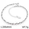 Silver stainless steel heart anklet with adjustable chain and S.steel hallmark tag - Silver Fancy Link (KJ3766-Z)