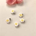 Set of 5 cute fried egg resin hair clips with silver metal duckbill base for girls - Poached Egg (5pcs Set)