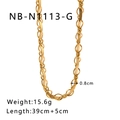 Dettaglio della collana con ciondolo intrecciato placcata oro 18k con dimensioni - Oro 18K