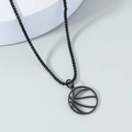 Herren Sport-Stil schwarze hohle Basketball-Halskette mit eleganter Box-Kette - Schwarze Volleyball Halskette