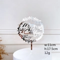Silver mirror acrylic Merry Christmas cake topper, dimensions 11cm width by 17.5cm height - Wreath Merry Christmas