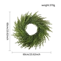 Artificial Norfolk Pine Christmas wreath 60cm 370g size and weight specifications - 60cm Wreath (370g)