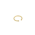 Minimalist S925 sterling silver open ring in gold finish with two sparkling zircons - JT414 Double Zirconia Gold / Size 14/Adjustable