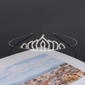 Sparkling silver bridal crown headband with rhinestones for weddings and performances - Style SY-013