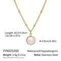 Detailed size specifications for gold pearl necklace with stainless steel dimensions - Pearl Pendant Necklace (YYN025260)
