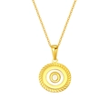Collier en acier titane doré avec pendentif nacre, lettre O et bordure torsadée - Lettre O (S-P005-O)