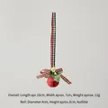 Christmas snowman iron bell hanging ornament with red metal bell and festive green bow - 12g / Diameter 4cm / Scotland Plaid Style