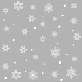 Detailed pattern of various white snowflakes on a gray background for winter decor - White Snowflake/JD0C / 20*30cm