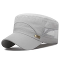 Casquette de style militaire gris clair avec filet respirant et fermeture réglable - Réglable / Gris clair