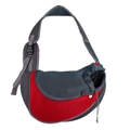 Red and grey breathable mesh pet carrier backpack for small dogs and cats - Bright Red Sling Bag