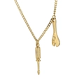 Golden creative necklace featuring miniature wrench and screwdriver tool pendants - Wrench & Screwdriver Combo (KN226468-Z) / Gold