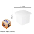 Moule en silicone pour dé cubique de 3,2 cm avec échantillon de résine orange fini - Dés n° 10