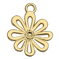 Gold plated hollow sunflower pendant for DIY jewelry bracelets and necklaces - Hollow Flower Style B / Gold