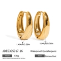 Orecchini a cerchio dorati a goccia in acciaio inossidabile impermeabile e anallergico - Stile 16mm (JDE0305017-16)
