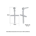 Elegant S925 sterling silver hoop earrings with sparkling cross charms and crystals - Cross Stud Earrings SE37 / Silver