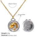 Aquarius zodiac pendant necklace with 18K gold-plated embossed stars and silver back - Two-tone Aquarius