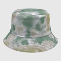 Cappello a secchiello outdoor tie-dye con motivi verde bosco e giallo in cotone - M (56-58cm) / Tie-Dye Verde Foresta Zenzero (28)