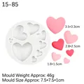 White silicone heart mold with 8 cavities for chocolate and cake DIY decorations - 4# Grey 15-85 (Hearts)