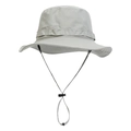 Detail of adjustable windproof chin strap and high-density stitching on outdoor sun hat - M (56-58cm) / Light Gray