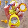 Luminous Pompompurin cartoon keychain with yellow bell and heart-shaped metal clip - Glowing Mini Backpack-Yellow Dog
